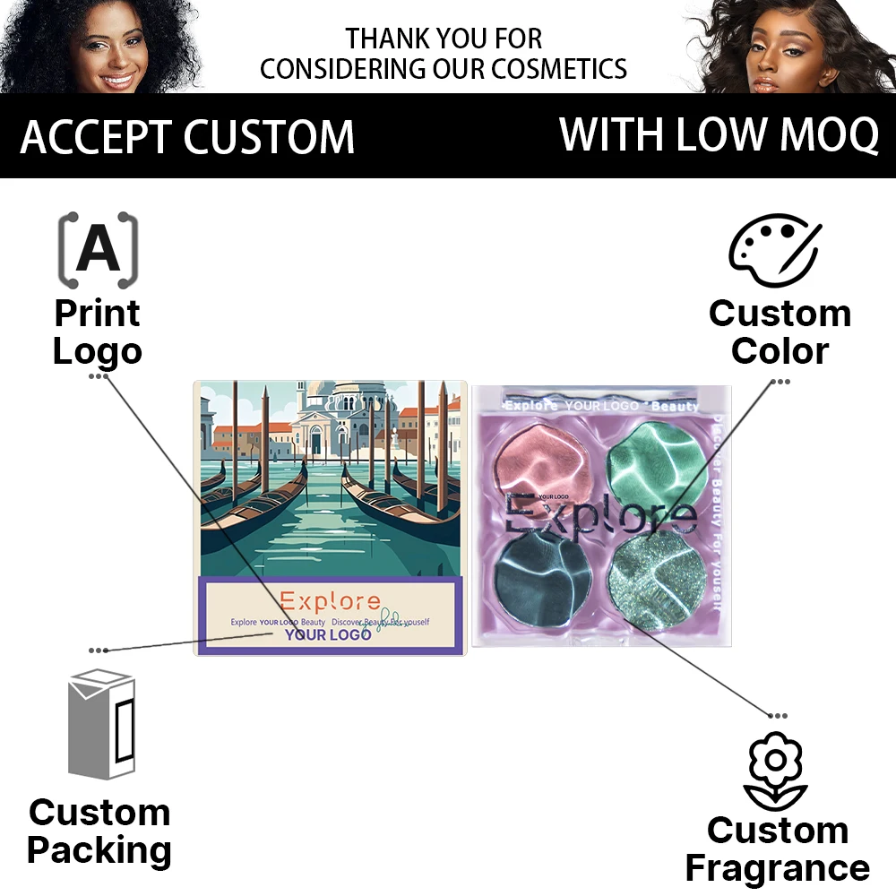 Flora Ruby 4 colors korean mini glitter shimmer vegan pink eyeshadow palette makeup private label eye shadow palette make up