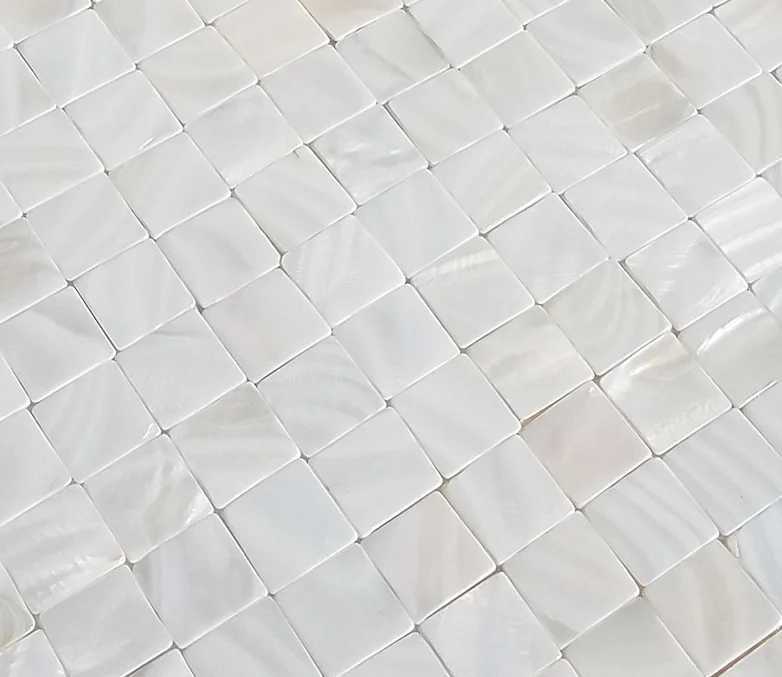 Square White Shell Horse Bathroom Mosaic Tile Modern 4mm Parquet Slab Wall Tile for Interior Wall with Good Price