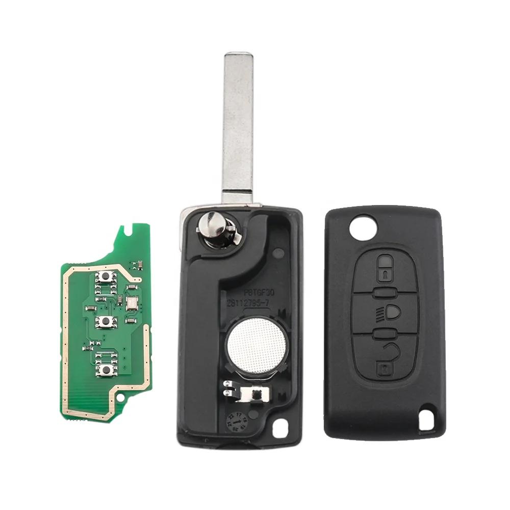 3 Buttons 433 MHZ PCF7941 Chip CE0536 VA2 /HU83 Blade Fob Remote Car Key For Citroen C4 C5 Peugeot 407 408 Flip Folding Key