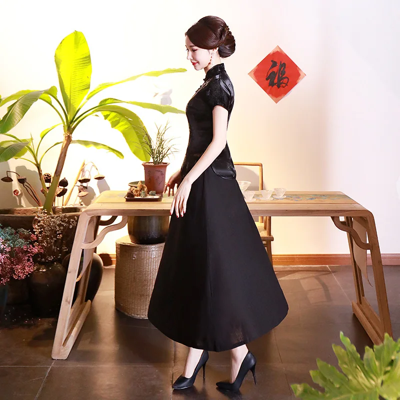 Повседневная женская блузка большого размера Женская короткая юбка Cheongsam