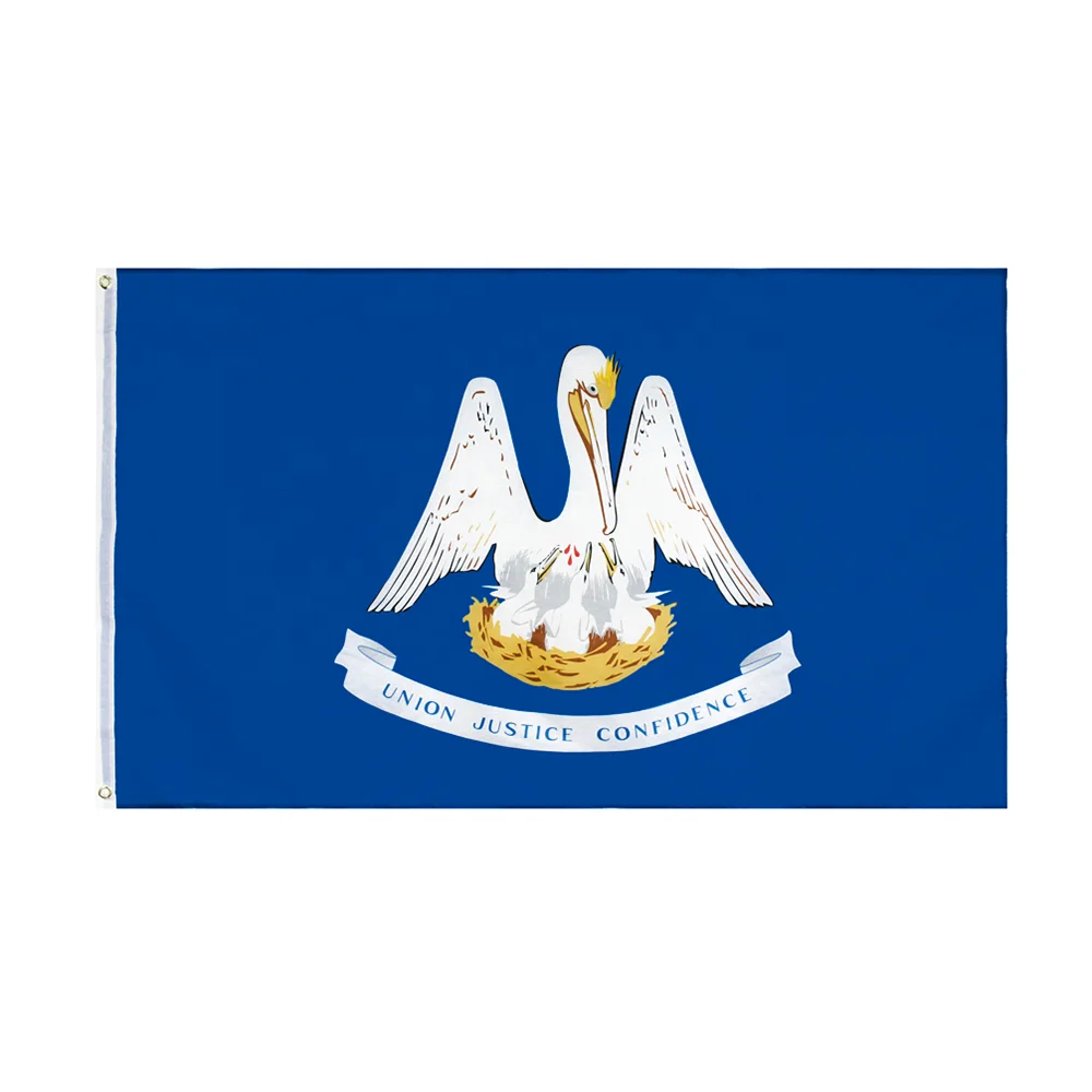 Wholesale 3x5ft Louisiana State Flag 100% Polyester Printed Stock Beautifully Designed State Banner for Outdoor Use
