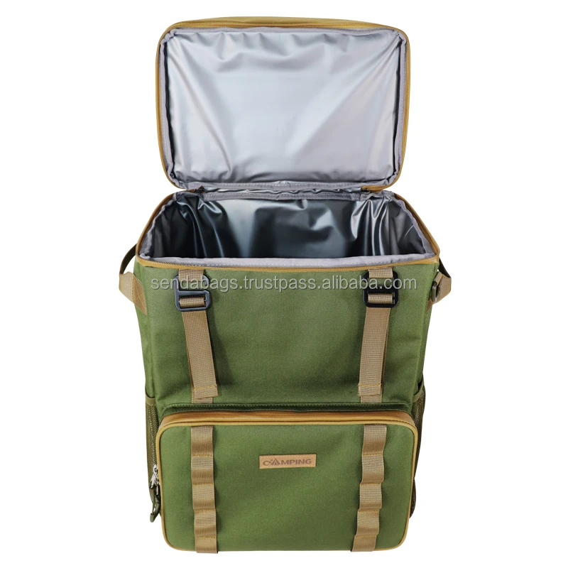 Custom Outdoor Camping Removable Wheeled Cart 4 Person Rolling Box Backpack Bags Picnic Trolley Cooler