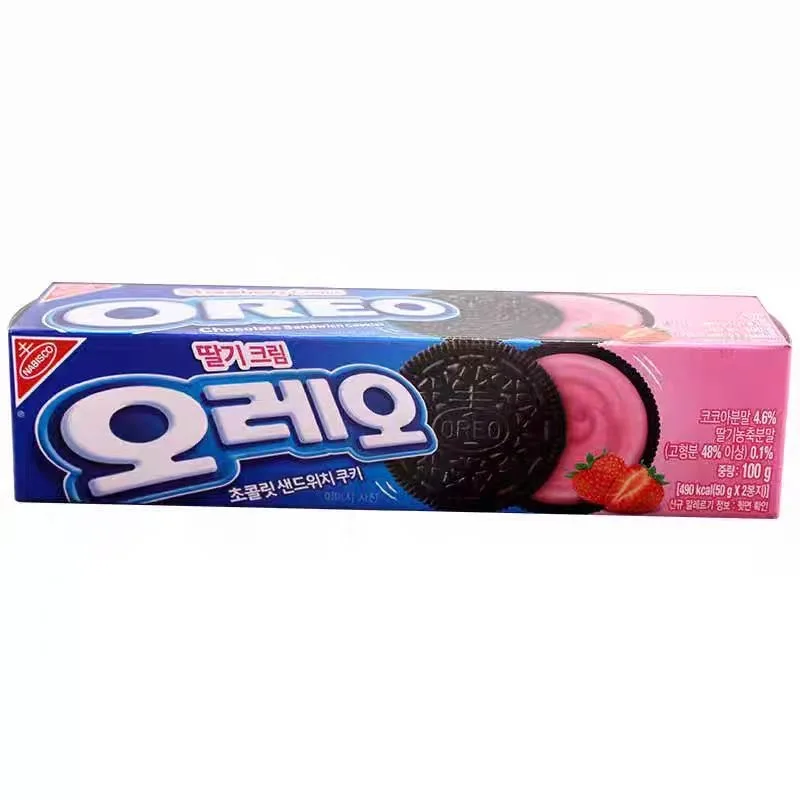 Wholesale Korean Oreos 100g Sandwich Cookies Chocolate Biscuit Oreos Cookies 100g Exotic Snack Tiramisu Cinnamon Flavor Cookies