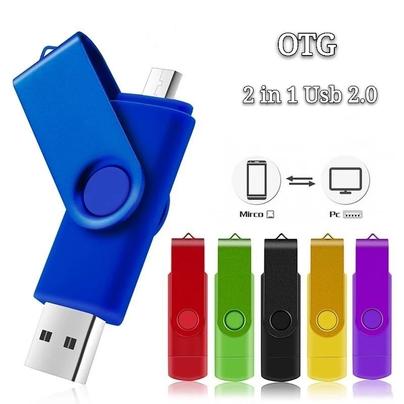 Hot Sale Pen Drive Otg 128gb 64gb 32gb 16gb 8gb Mobile Phone Pendrive Usb 2.0  2 In 1 Otg Usb Flash Drive San Disk