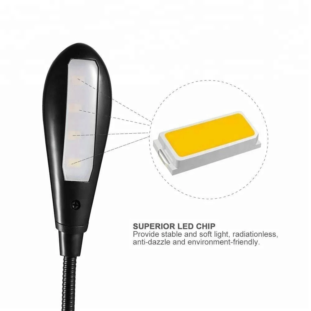 Mini 4LED Book lamp portable USBReading Night lamp White/warm Color Table desk light for laptor Bank Notebook PC Computer