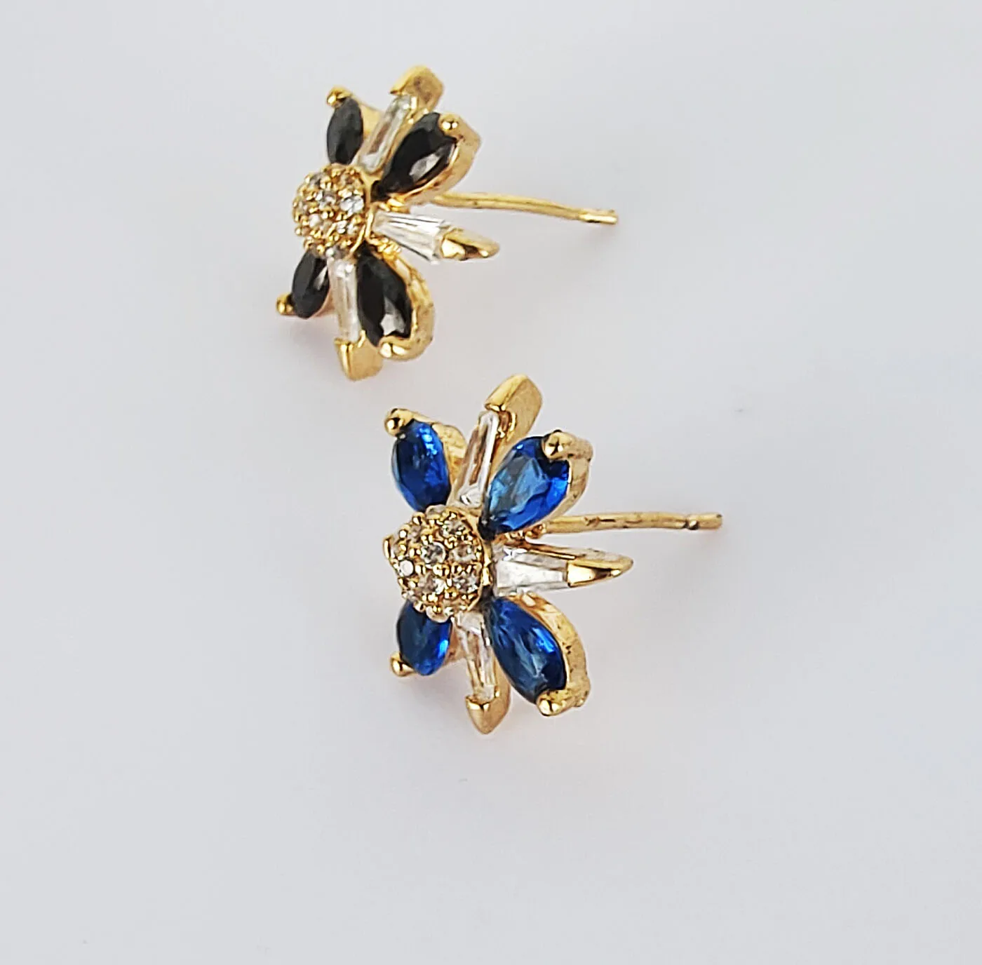 fashion jewelry wholesale circle jewelry mini women summer 18k gold plate hypoallergenic flower zirconia stud earring