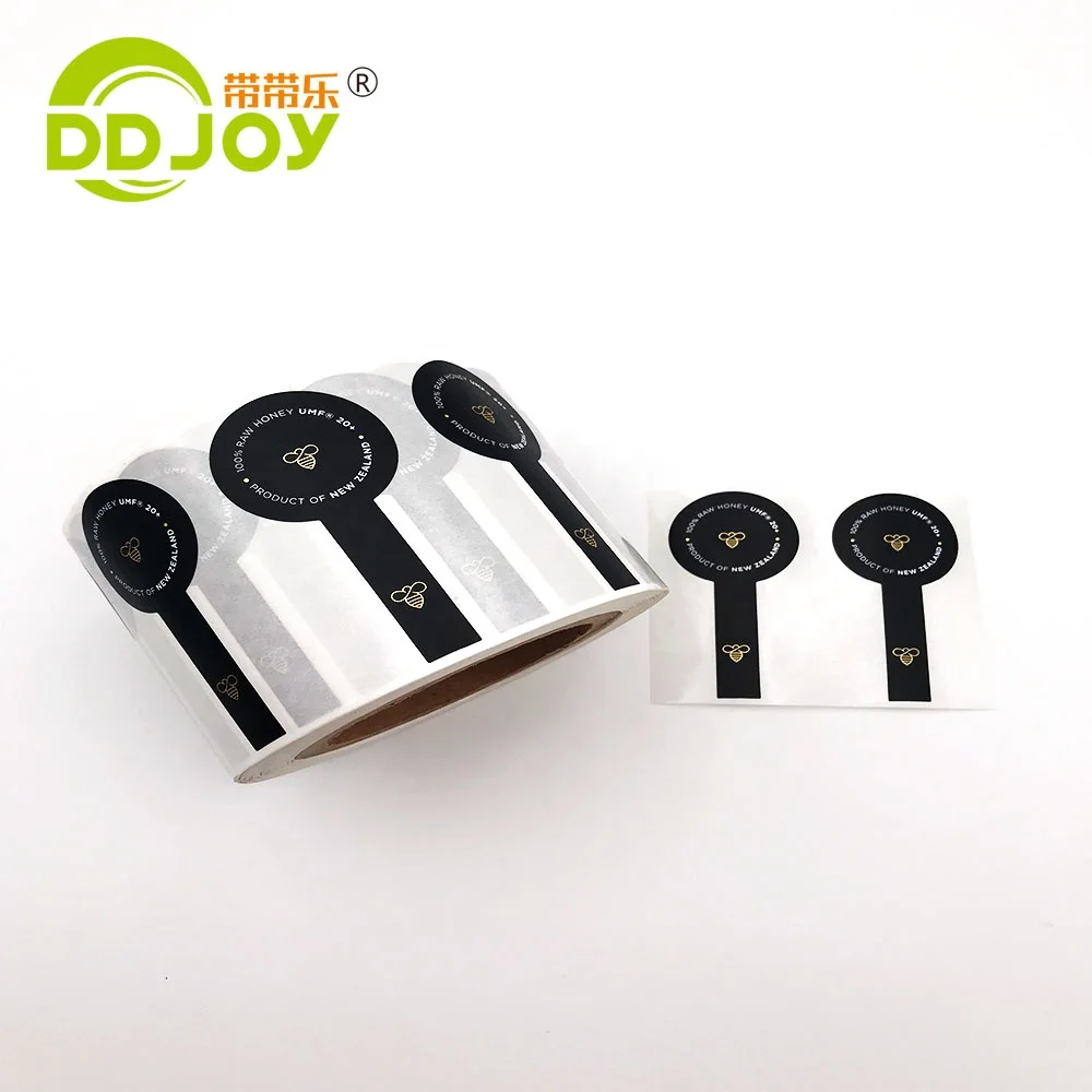 Popular matte effect custom honey jar security tamper proof seal label sticker for food packaging