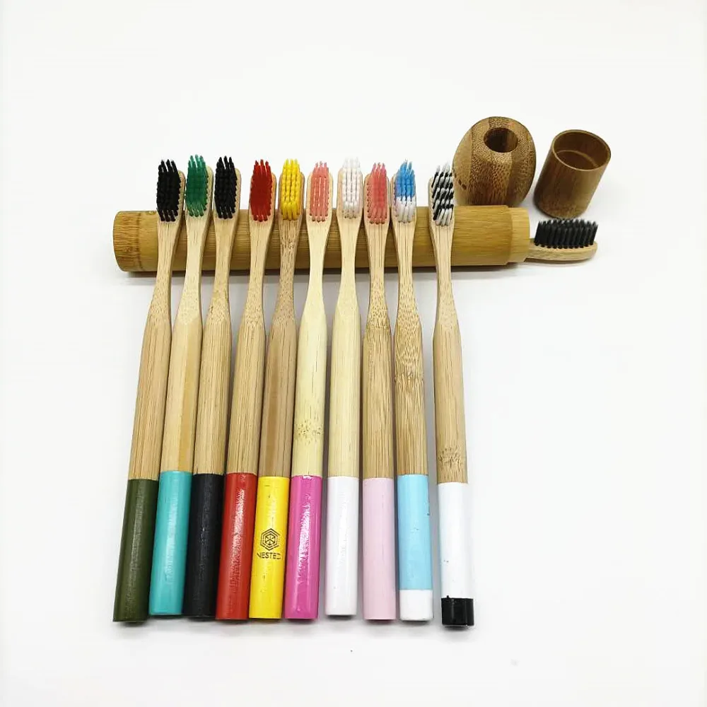 100% Biodegradable Bamboo toothbrush with Soft Bristle for Home Use
