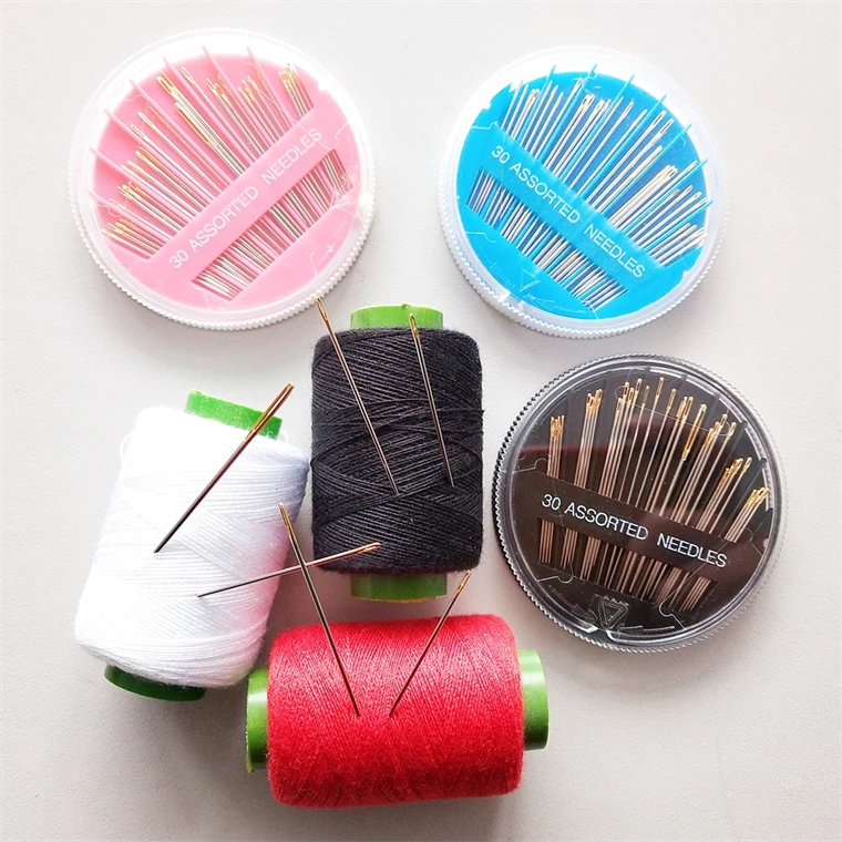 Super Quality 30pcs Assorted Compact Sharp Golden Eye Hand Sewing Needles Gold Tail Embroidery Crafts Cross-Stitching Needlework