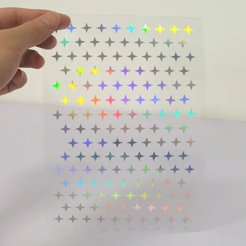 Laser film pentagram engraved stickers seven color laser instant stickers decorative stickers