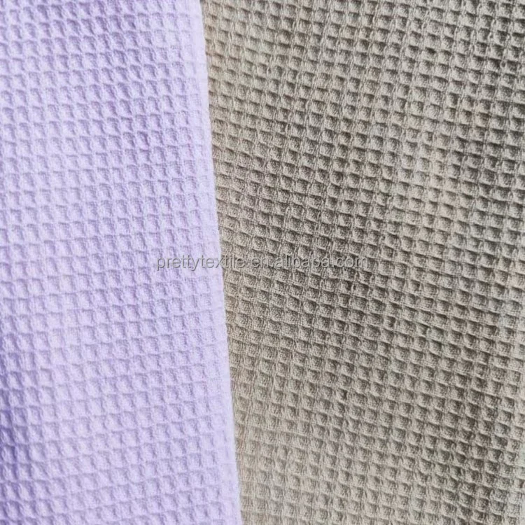 OEKO-Tex certificate 100% Cotton factory wholesale woven waffle plain dyed fabric with small MOQ and mix colors