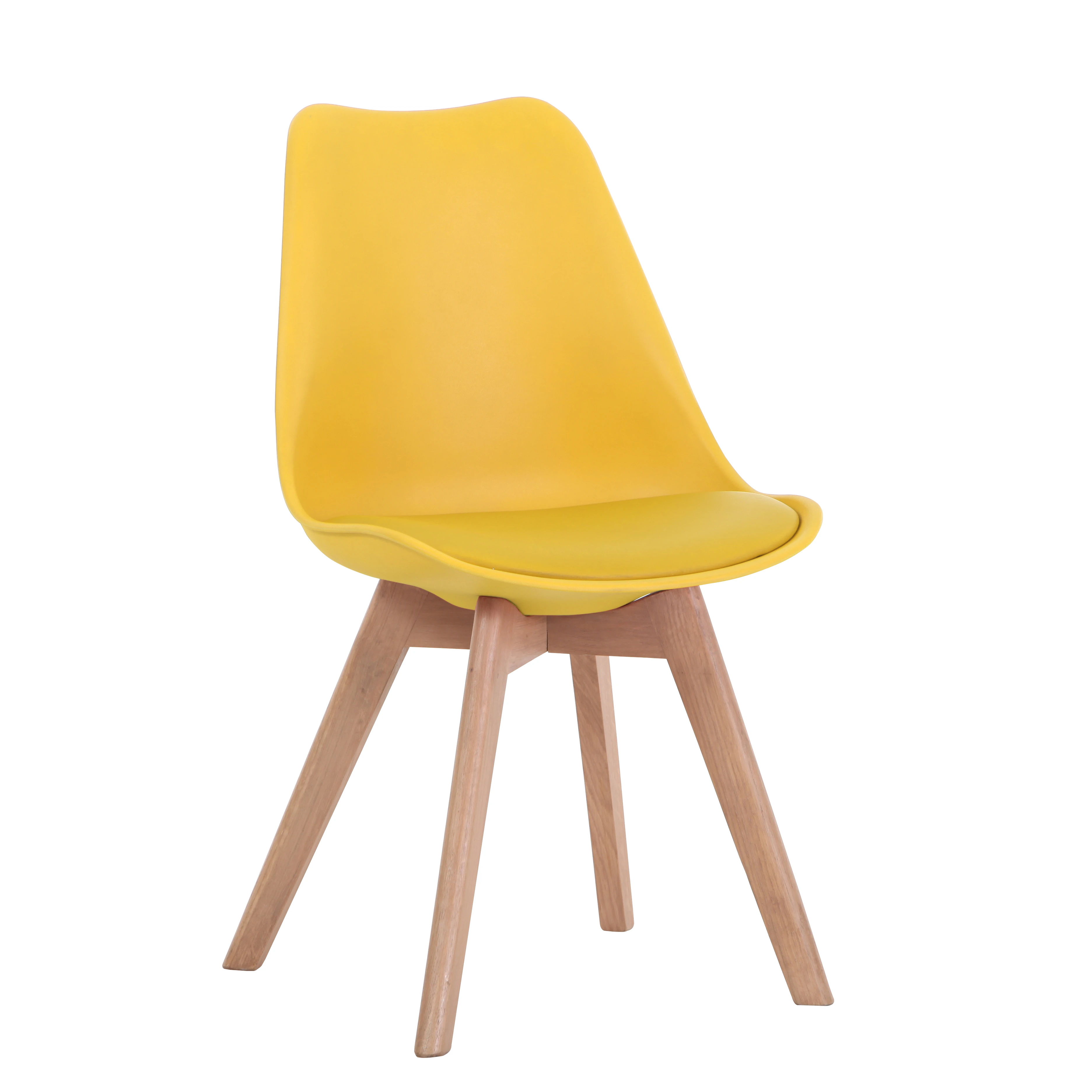 
French Chaises Salle A Manger Restaurant Dinning Side Upholstered Plastic Wooden Kitchen Tulip Dining Chair With Cushion 