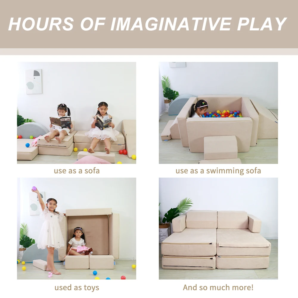 DIY Soft High Density Compress Foam Kids Sofa Modular Sectional Pool Ball Pit Kids Play Sofa for Playing Sitting
