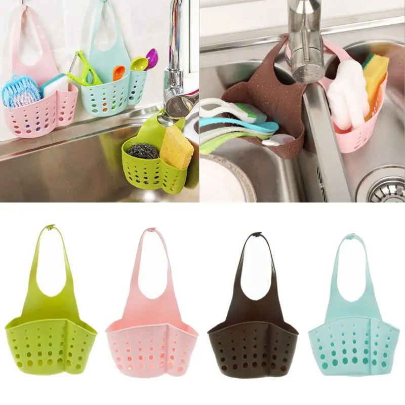 Kitchen Sink Drain Rack Shelf Sponge Storage Holder Hang Sink Basket Bag  Kitchen Accessories