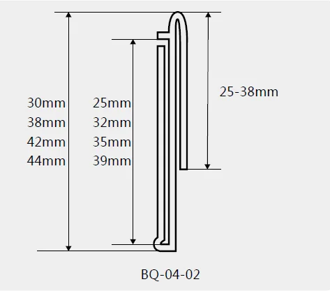 Height 35mm Label Holder Shelf Strip Data Strip Shelf Sign Holder  for Glass and Wood Shelf