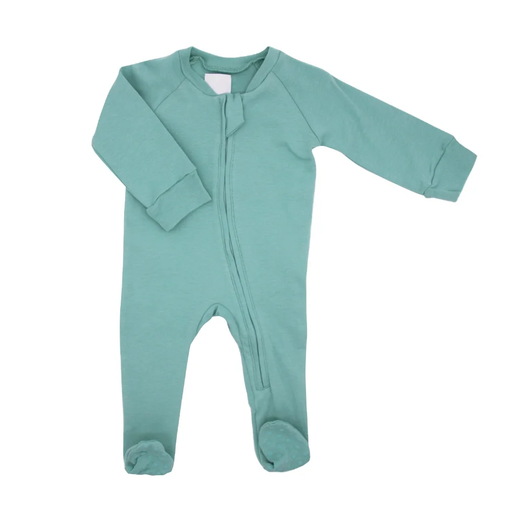 Baby Zipper Romper 100% Organic Cotton Bamboo Spandex Rayon Pajamas Jumpsuit Romper Infant Newborn Bodysuit