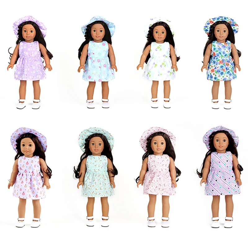 Fashion Style Doll Clothes Dress For Sweet Girls 18 inch Dolls Accessories Cotton Dress For Doll