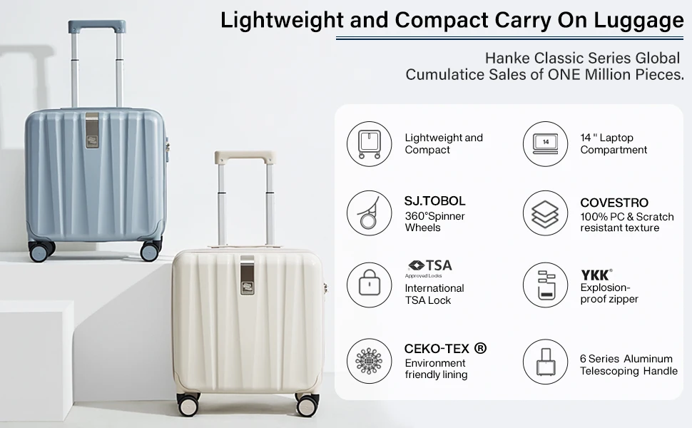 Hanke small trolley case 16 inch boarding universal wheel suitcase cabin business travel luggage bag