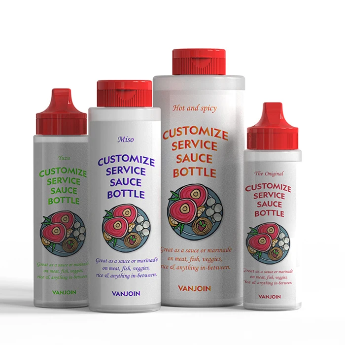 8OZ 12oz LDPE soft squeeze plastic food grade tomato sauce ketchup dispenser bottle on sale Mayonnaise honey Syrup Paste bottle