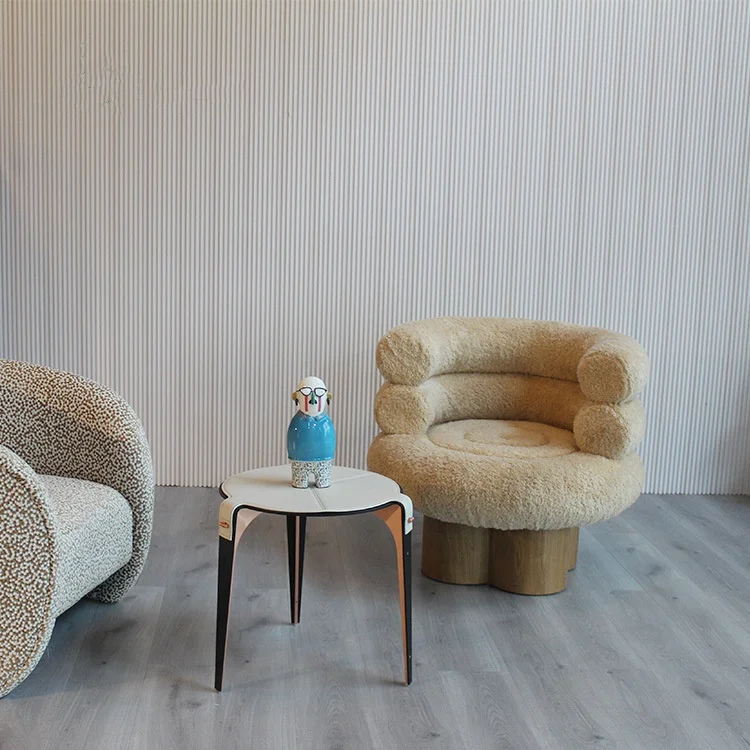 Factory Sales Home Furniture Nordic Sofa Chair Living Room Sofa Chair Leisure Teddy Fabric Couch Chairs