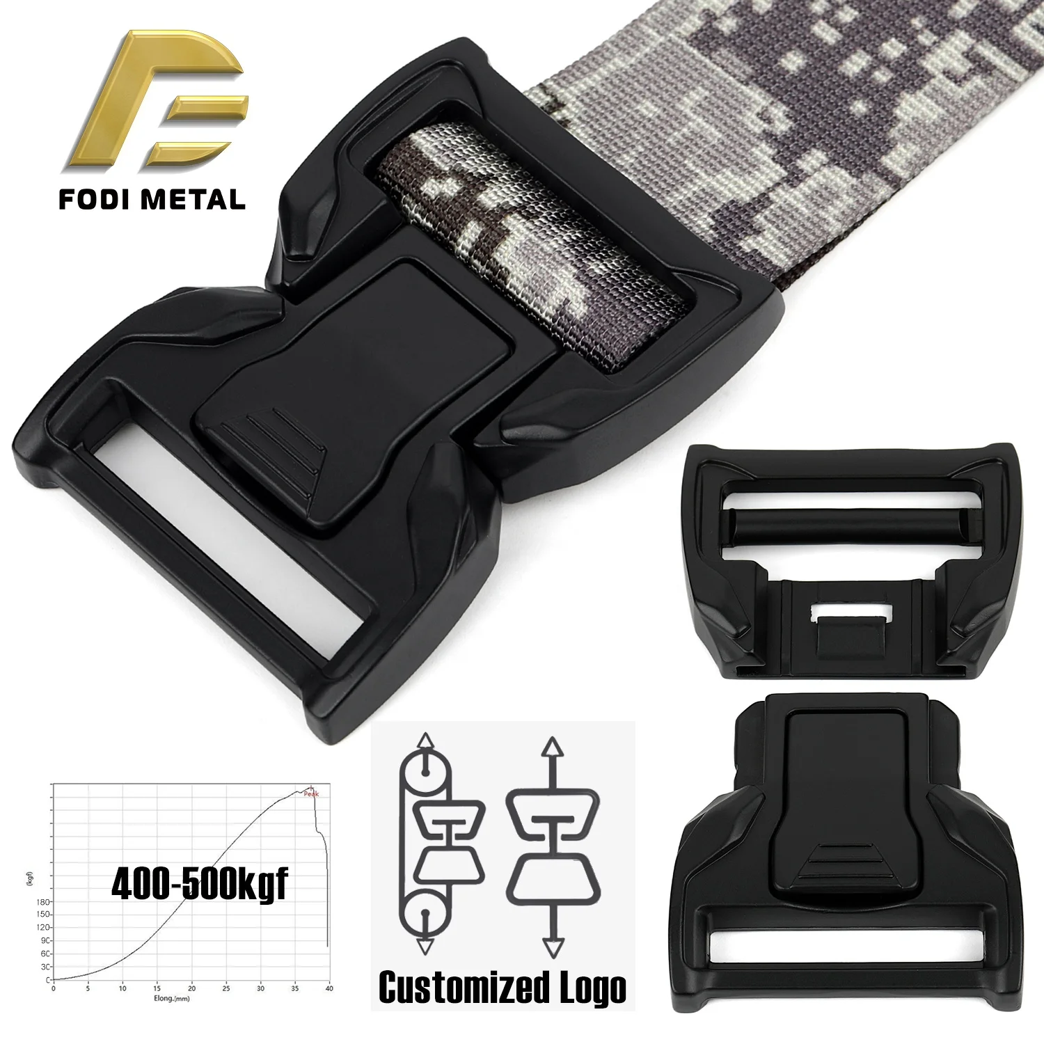 T5068 Factory Direct 39mm zinc alloy release buckle clip American Water Spaniel