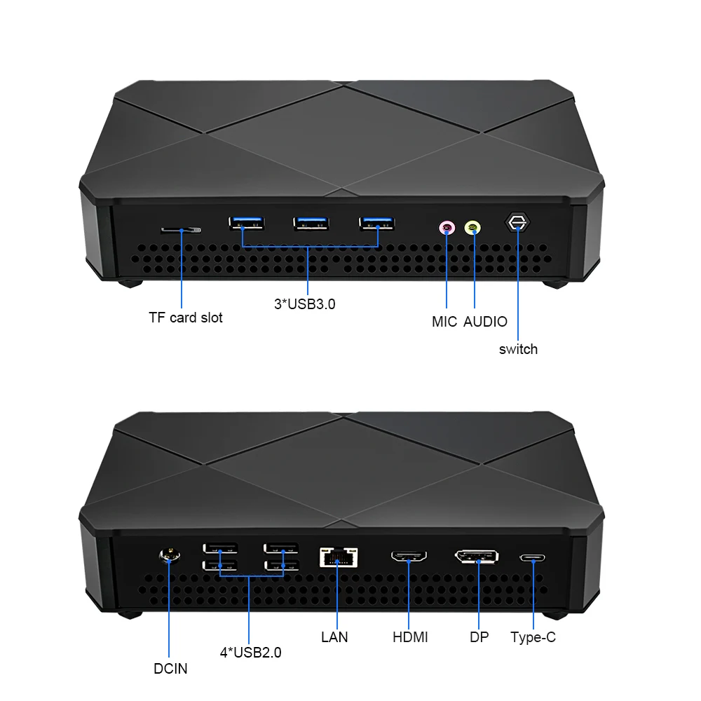 Topton мини-ПК 11-го поколения i9 11900H i7 11800H 1165G7 Nuc Настольный 2 * DDR4 NVMe SSD 3x4K дисплей HTPC игровой компьютер все в одном