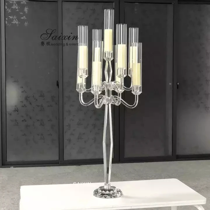 ZT-271L 9 arms Crystal candelabra  for wedding centerpieces decorative