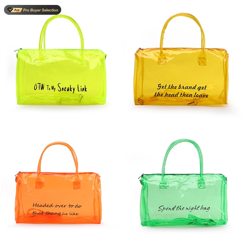 Kalanta Transparent Plastic Bag Candy Color Travel Bag Swimming Large Capacity Portable Shoulder Messenger Bag