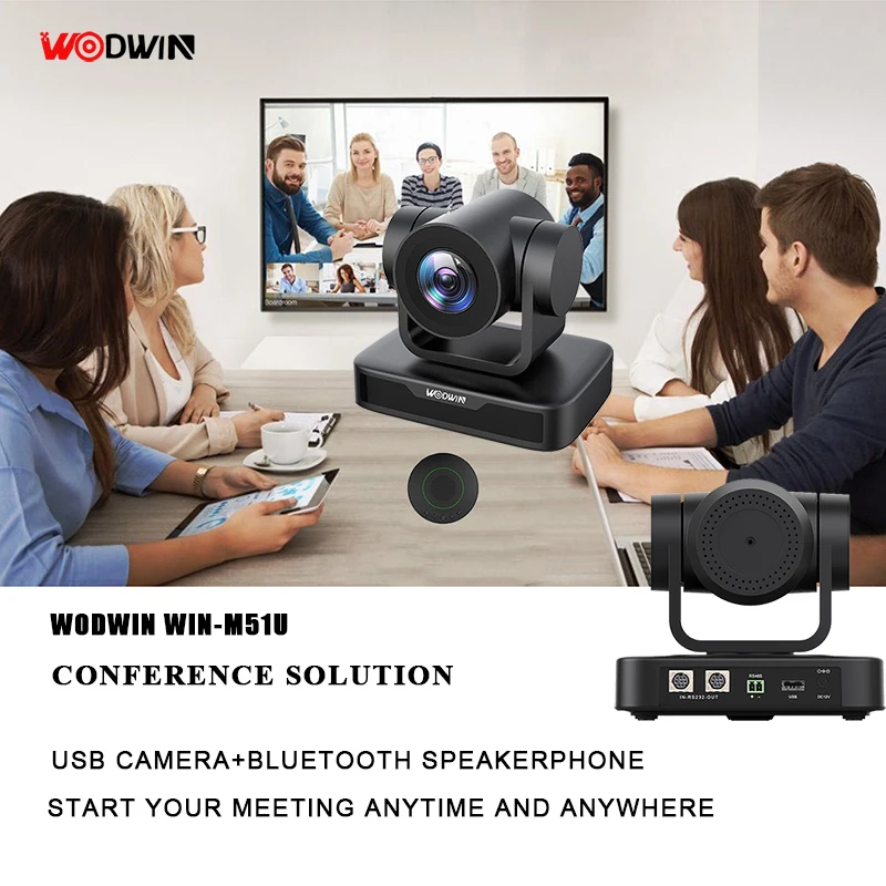 WODWIN USB Full HD PTZ Video Conference Camera with 3X zoom for teleconference