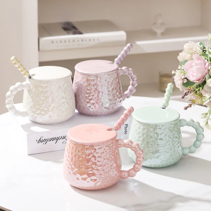 Ceramic mugs light luxury mug set gift box ceramic coffee cups ceramic coffee mug with lid spoon