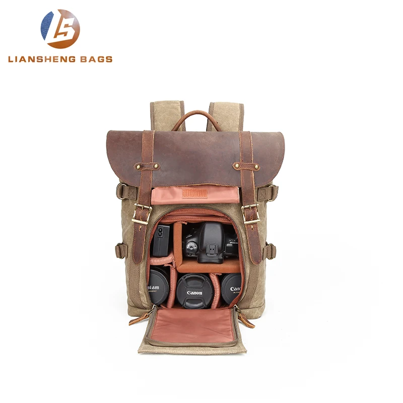 
Wholesale waterproof Canvas trolly Sling Bag Vintage Lens dslr camera shoulder bag 