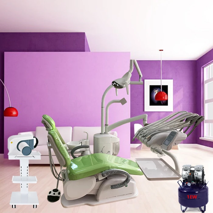 Dental chair with dental x ray machine and dental air compressor