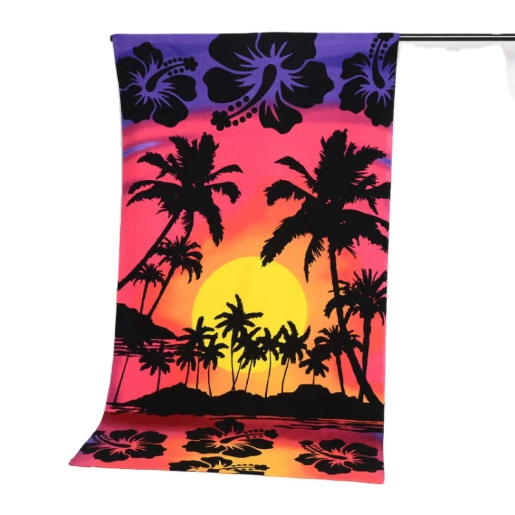 Sand free digital print logo microfiber beach towel OEM custom microfiber printed beach towel with logo