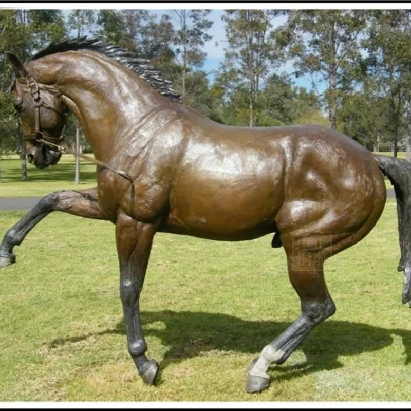 Custom Made Outdoor Metal Animal Art Sculptures Park Ground Large Stainless Steel Horse Sculpture Statue
