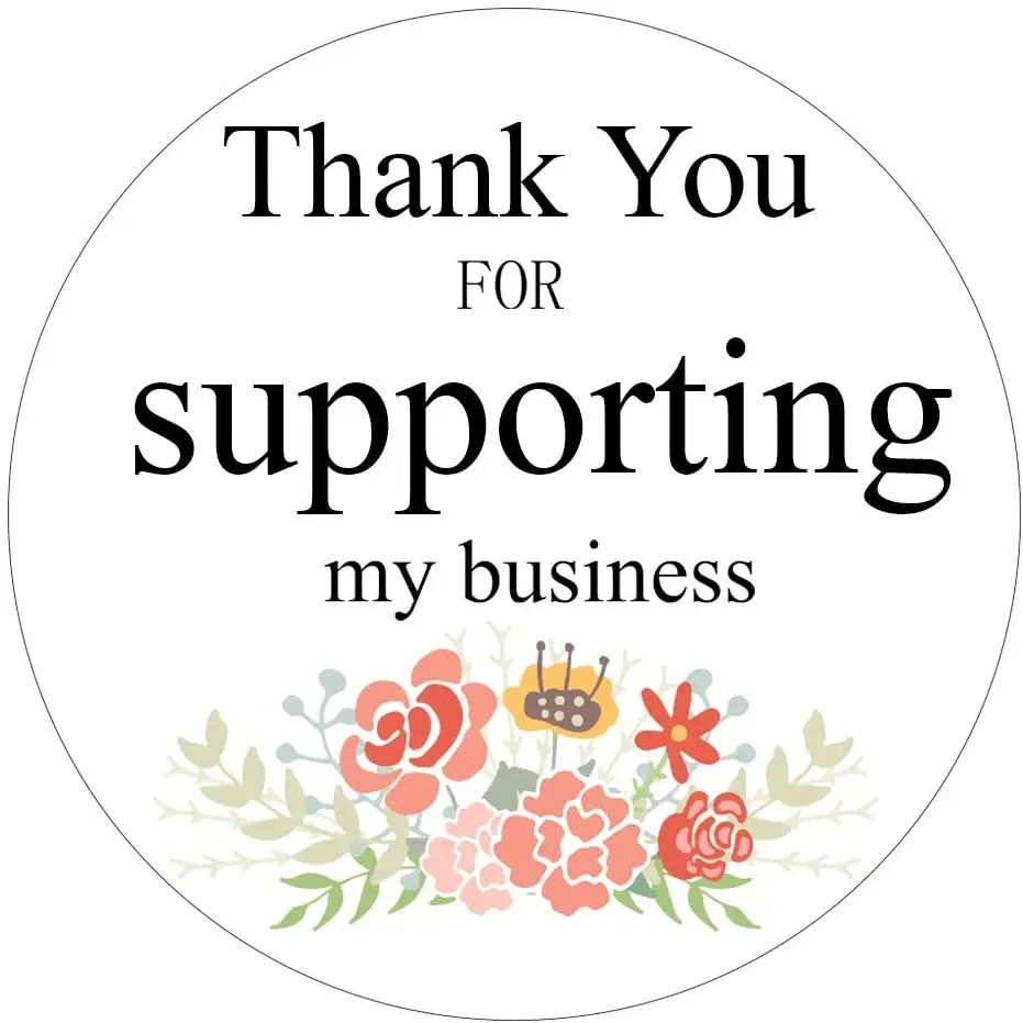 Customized Size Waterproof Thank U Stickers 500pcs Large Thank You Stickers