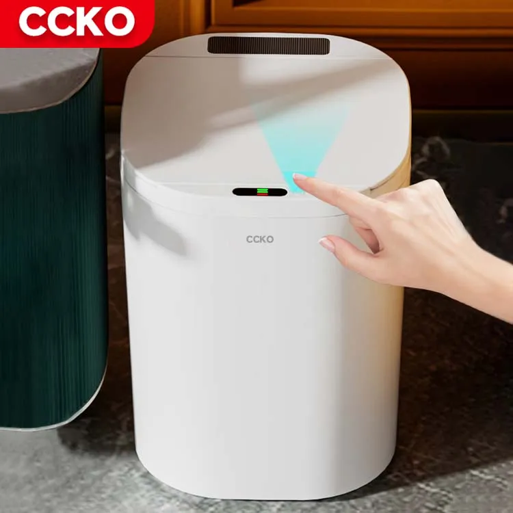 Office Plastic Smart Waste Bins Smart Trash Can Automatic Trash Can Smart Bin Bathroom Kitchen Trash Bucket Garbage Bin Dustbin
