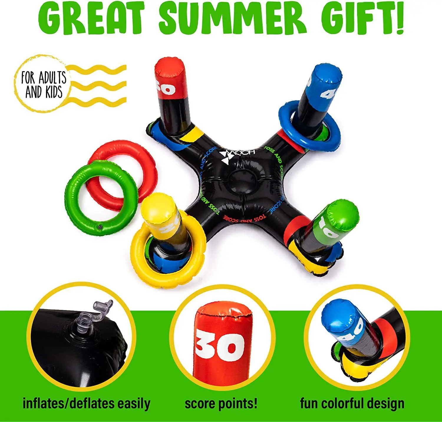 Hot Sale Inflatable Cross Ring floating Swimming Pool Ring float Toys Games Set Ring Toss Water Game for family party