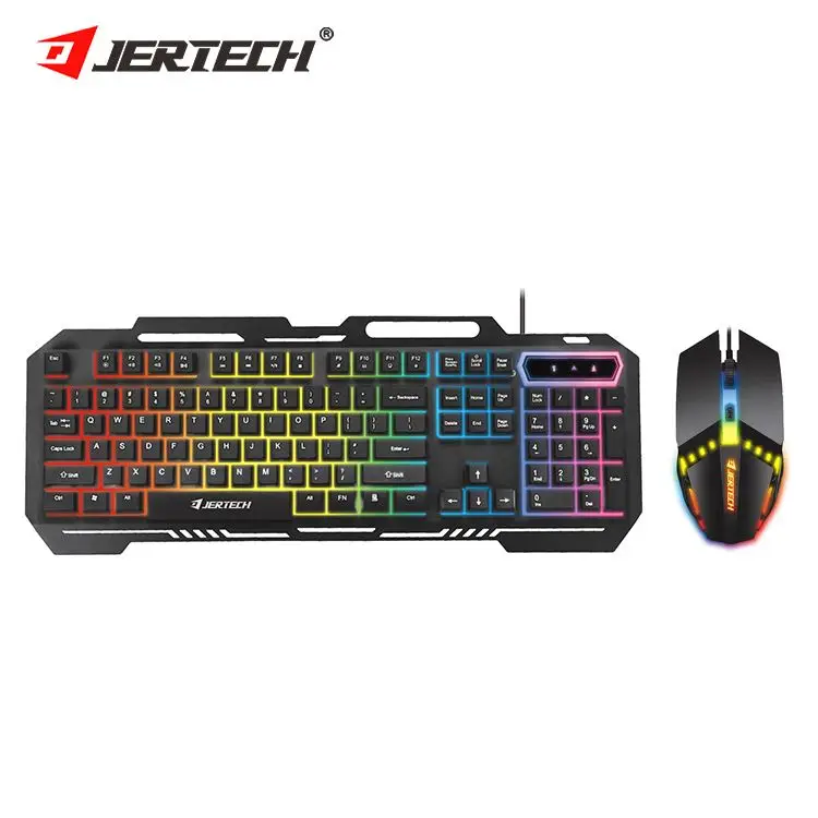 JERTECH KM960 игровая клавиатура и мышь с Подсветкой СВЕТОДИОДНАЯ металлическая RGB комбо