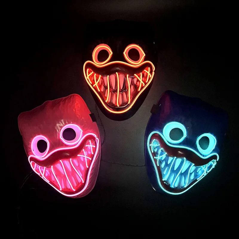Luminous mask face kids poppy cool mask cyberpunk LED Halloween Mask