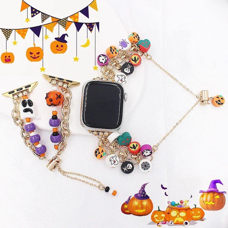 New Halloween Style Boho Bands for Apple Watch 41mm 45mm 49mm Custom beaded Straps for iWatch 8 7 SE
