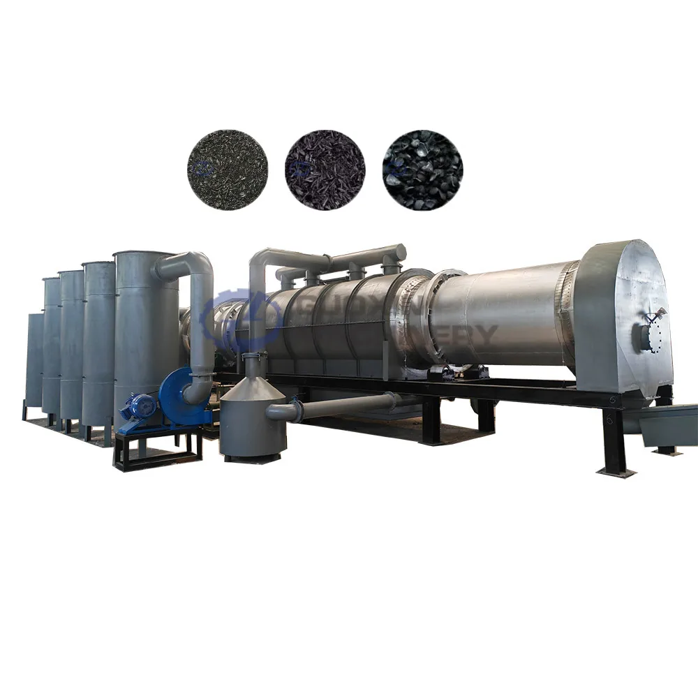 Drum type continuous carbonizer coal carbonization furnace rotary kiln reactor pyrolysis hot air carbonization stove for coal