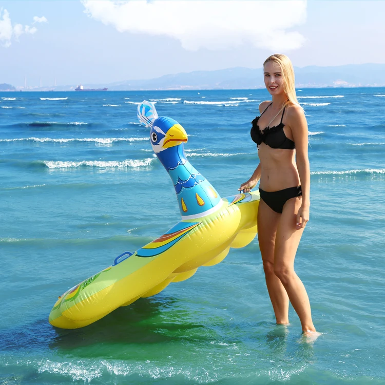 PVC inflatable Peacock Ride-On-Float Beach Swim Pool Float Relax In Pool And Sea