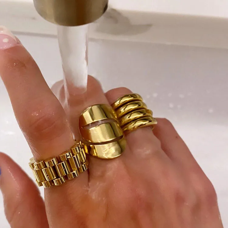 New High Quality Chain Rings Hip Hop Watch Cuban Link Chain Rings Wholesale