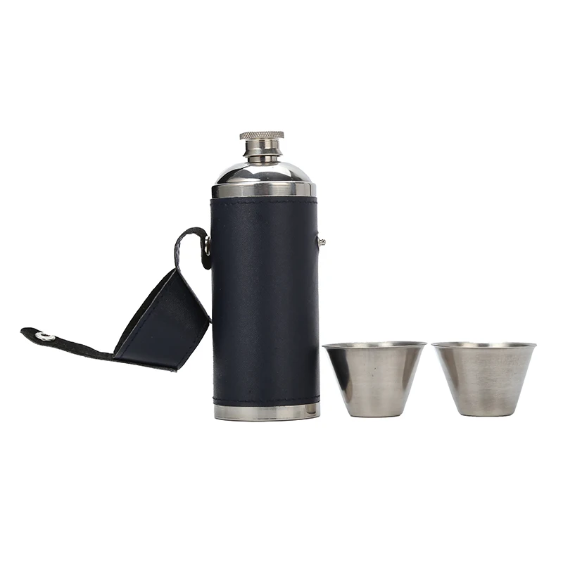 Outdoor Travel 10OZ Stainless Steel Cylinder Liquid Alcohol Whisky Hip Flask Set