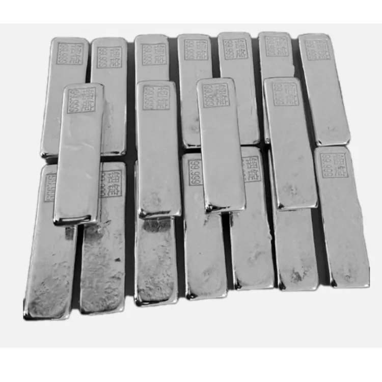 High Purity 99.99min Factory Price Indium Silvery White Fusible Sparse Metal Indium Ingots