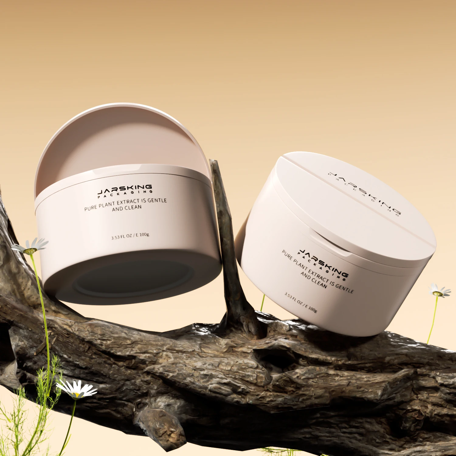 Eco friendly double wall refillable round wide mouth colorful cosmetic packaging skin care body hand cream jar 50g 100g