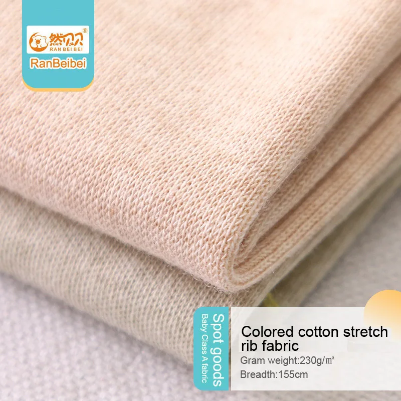 Z094 Colored cotton rib knit fabric baby knitted colored cotton neckline rib cuff elastic thread fabric