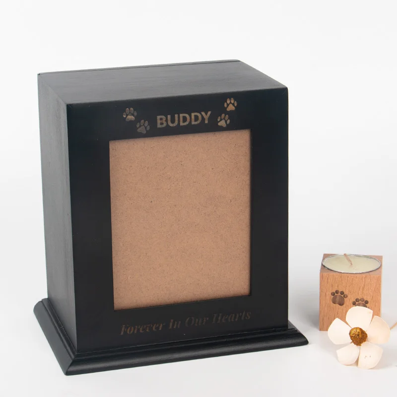 cat dog urns for cremation ashes keepsake pet ash wood box slide lid pet cremation ashes wooden urn box with photo frame