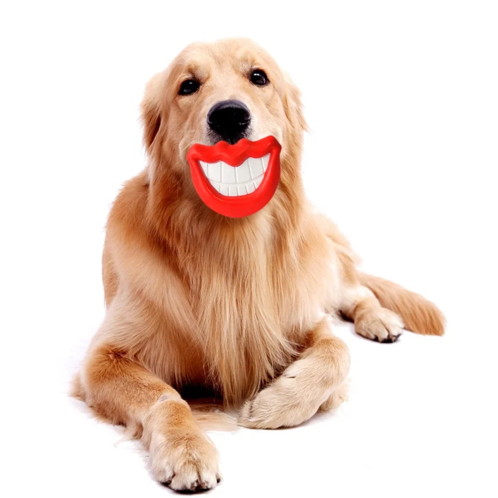 Pet Big Red Lip Rubber Sound Squeaky Dog Toy