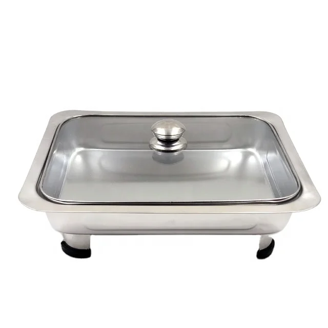 Full Size Stainless Steel rectangular chafing dish Chafing Food Pans and steel cover on top